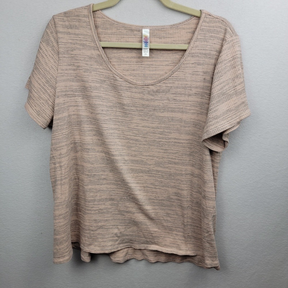 LuLaRoe Classic T Ribbed Peach/pink/gray Heathered Size 2XL